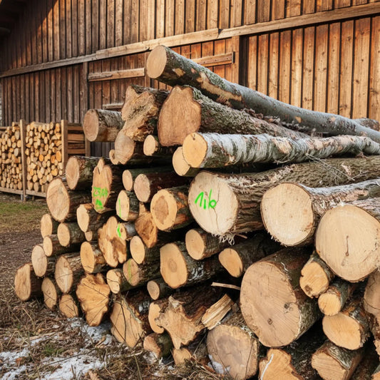 Kiefer-Stammholz – Komplette LKW-Ladung 50 Raummeter – PEFC-zertifiziert